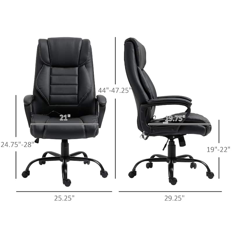 Vinsetto Massage Office Chair, High Back Executive Office Chair with 6-Point Vibration, Adjustable Height, Swivel Seat