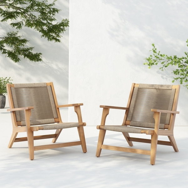 Christopher Knight Home- Blake Outdoor Acacia Patio Club Chair Set