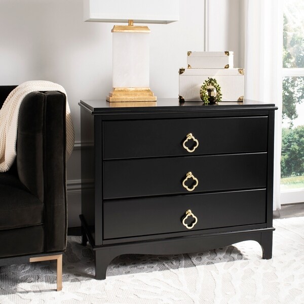 Safavieh Hannon Nightstand - Black / Brass. Opens flyout.