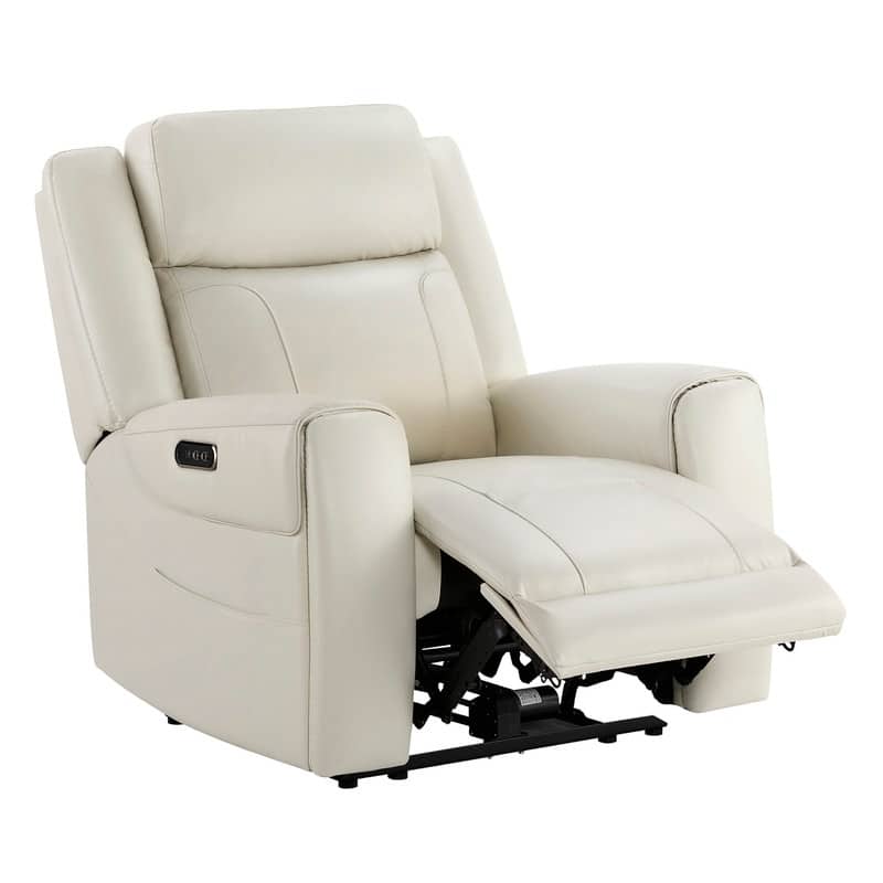 Spruce & Spring Leo Dual Motor Genuine Leather Power Recliner With Power Headrest
