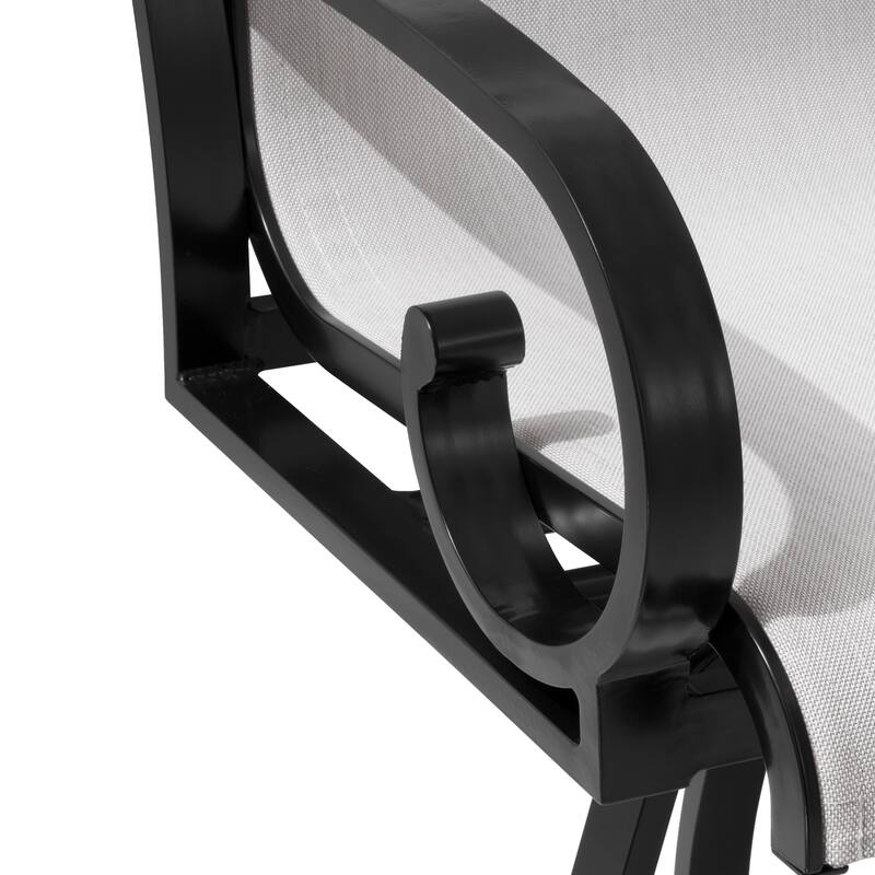 Pellebant Outdoor Aluminum Patio Swivel Bar Stools Sunbrella Textilene Sling