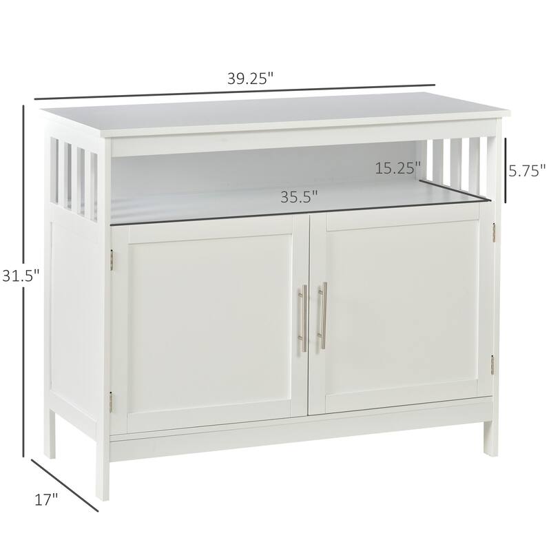HOMCOM Kitchen Console Table, Buffet Sideboard, Wooden Storage Table with 2-Level Cabinet and Open Space