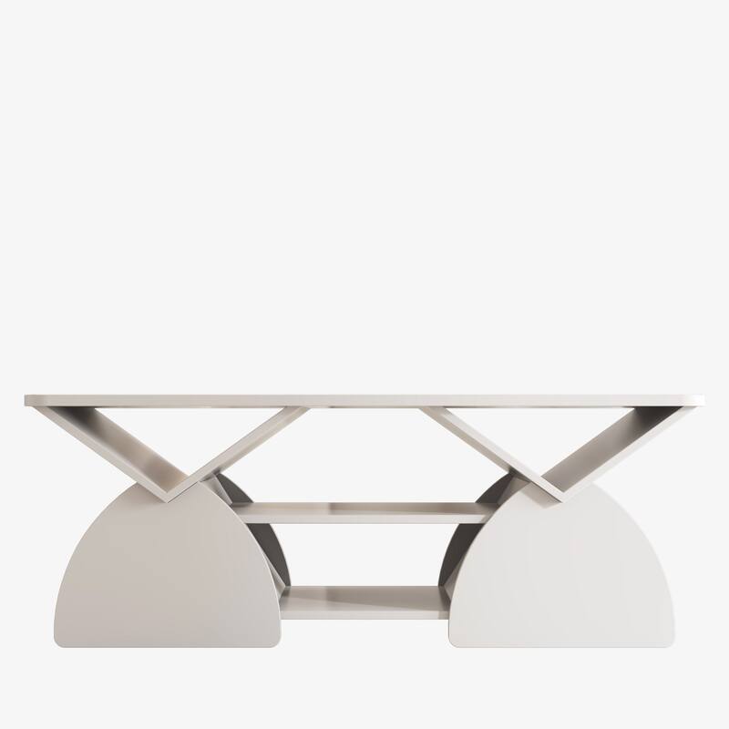 GDFStudio - Quill Wood Geometric Coffee Table with 6 Independant Storage Areas