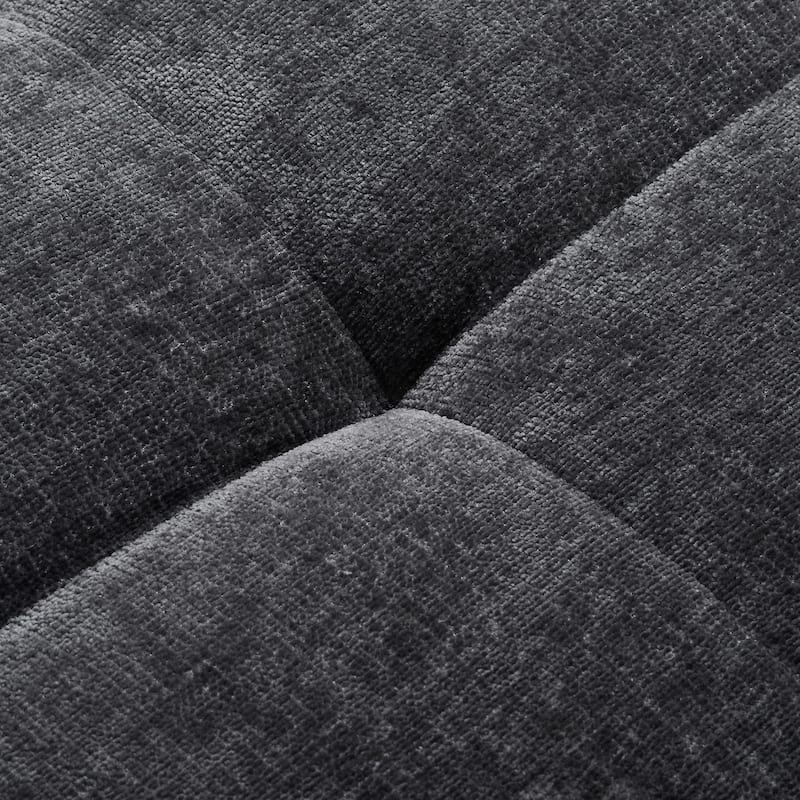 119.3" Curved L-Shaped Chenille Sectional Sofa, No Assembly Required