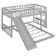 preview thumbnail 14 of 12, Twin Over Twin Bunk Bed with Slide and Reversible Ladder, Solid Wood Frame with Guardrails, Durable Design