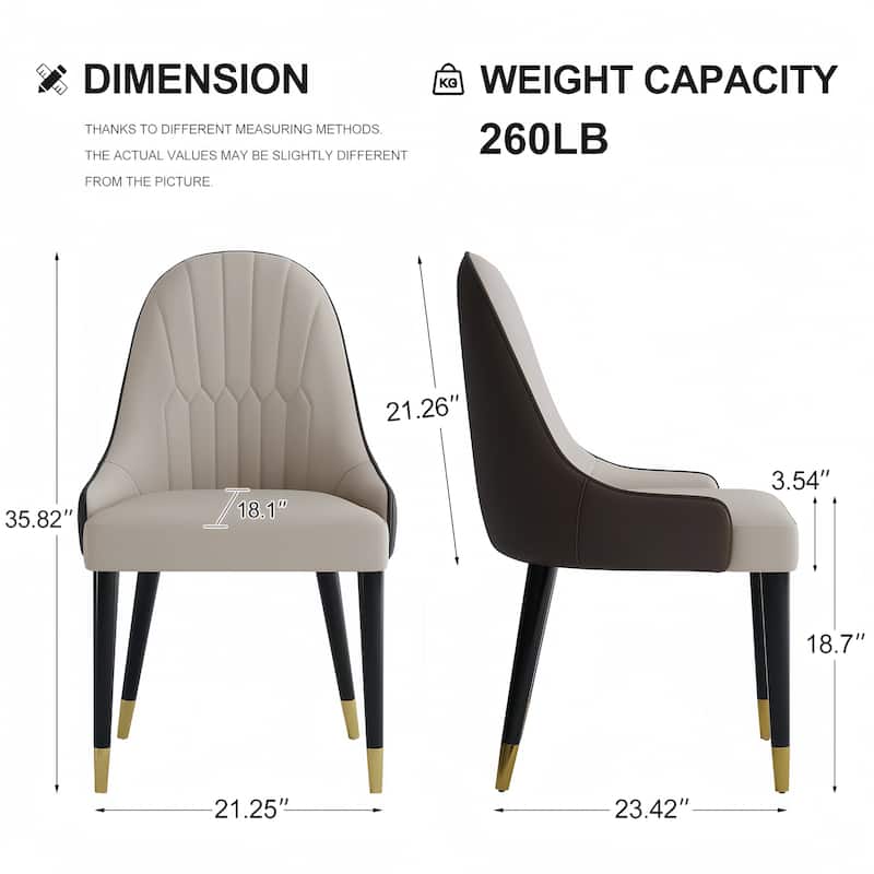 Dining Chair Modern Accent Chairs Faux Leather Side Chairs (Set of 4)