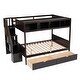 preview thumbnail 14 of 40, Twin over Full Bunk Bed with Shelfs, Storage Staircase and 2 Drawers