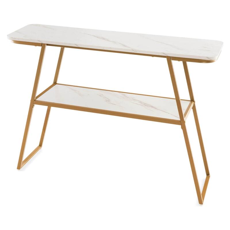 Costway 44'' Long Narrow Couch Table 2-Tier Console Table Entryway - See Details