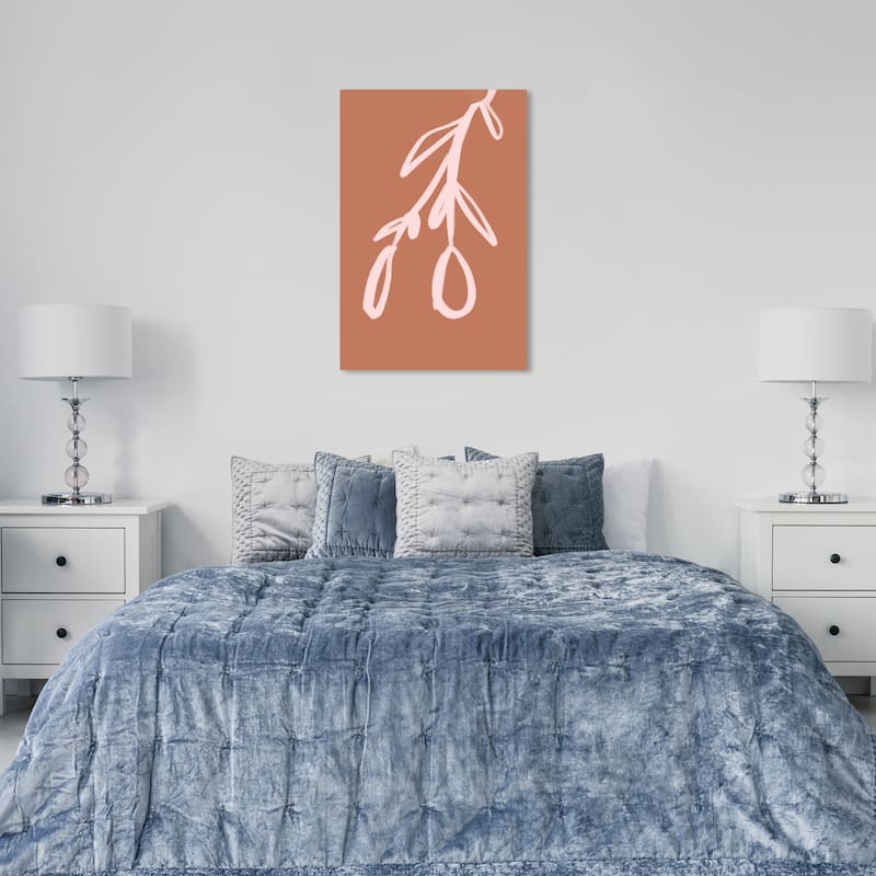 Wynwood Studio Canvas Floral and Botanical Plain Plant III Bronze and Copper Rose Modern & Contemporary Wall Art Canvas Print - 36 x 24