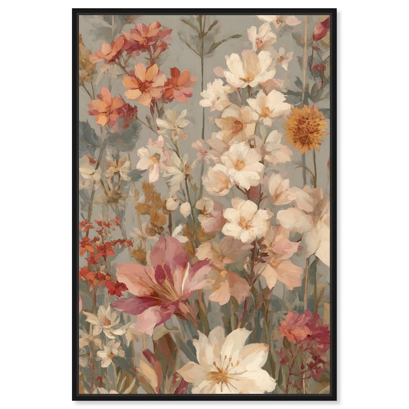 Soft Cream Wilds Canvas by Art Remedy - 36" x 54" - Black