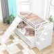 preview thumbnail 15 of 22, Twin over Full Bunk Bed with Slide, Drawers, Storage Grids & Guardrails, Space-Saving Design, Interchangeable Ladder, Grey