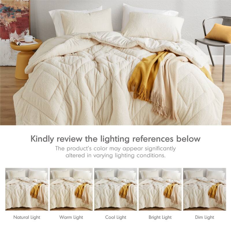 Chelsea Square Kyla Double Diamond Quilted Teddy Comforter Set