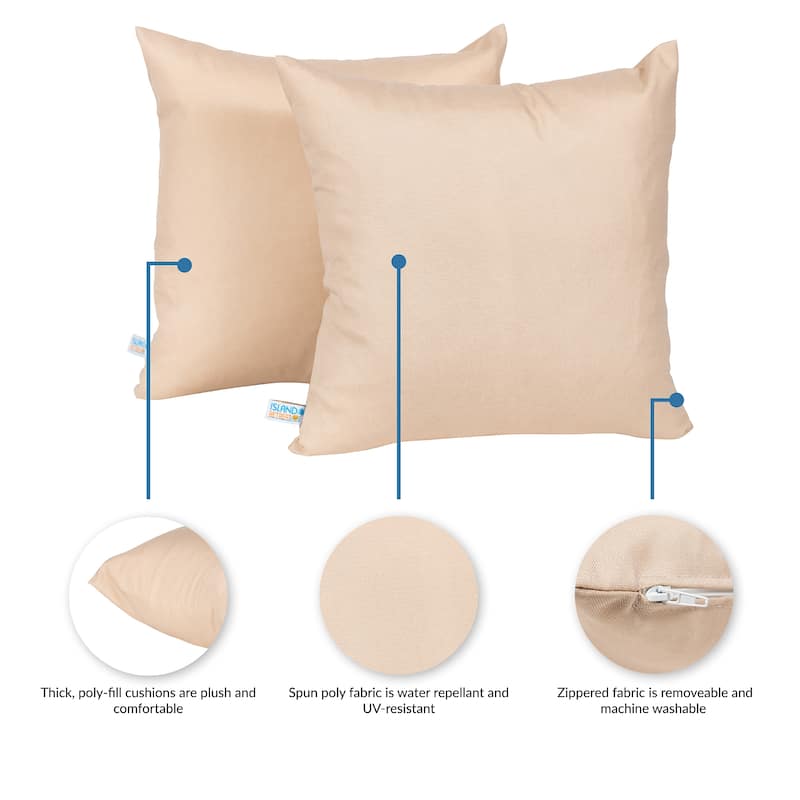 Island Retreat All-Weather Outdoor Throw Pillows (Set of 2)