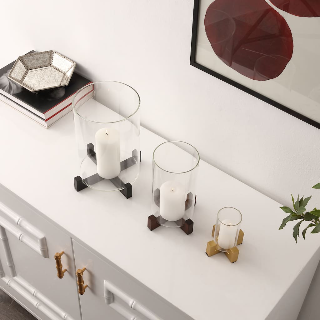 SAFAVIEH Home Nifi Multi Color Metal/Glass Candleholder Set of 3