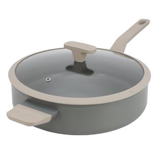 4.5 Quart Nonstick Aluminum Saute Pan with Lid in Matte Grey