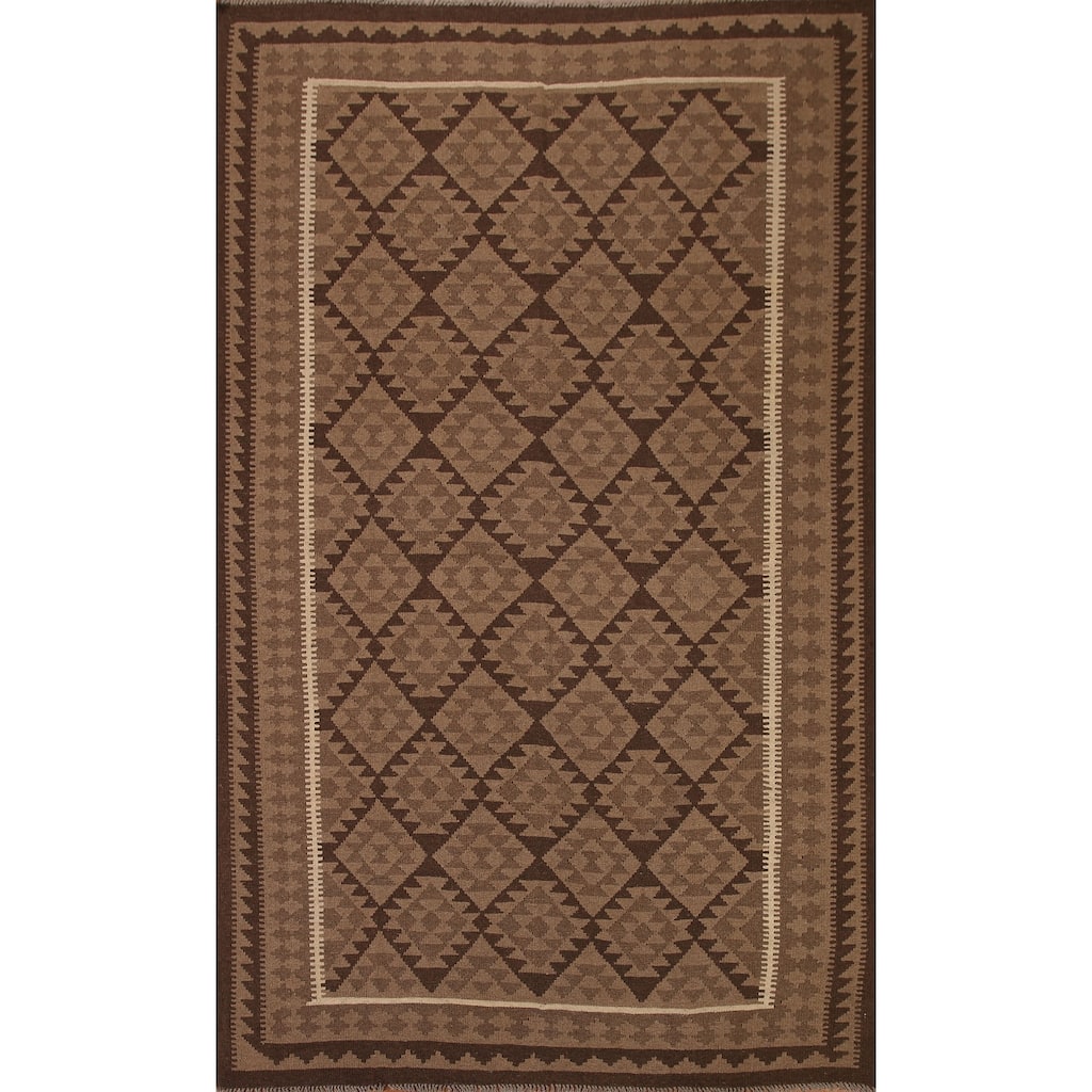 Reversible Kilim Oriental Area Rug Flat-weave Wool Carpet - 6'10"x 9'7"