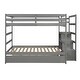 preview thumbnail 12 of 16, Full over Full Bunk Bed with Twin Trundle, Drawer, Stairs with Storage, and Safety Measures