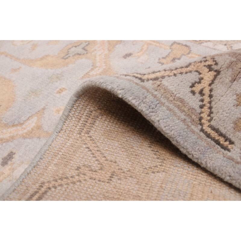 ECARPETGALLERY Hand-knotted Royal Oushak Light Blue Wool Rug - 3'1 x 20'3