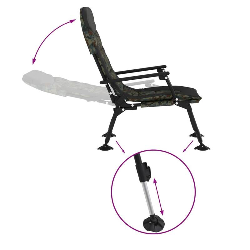 vidaXL Fishing Chair Camouflage and black - 29.5 x 22.8 x 40.9 in
