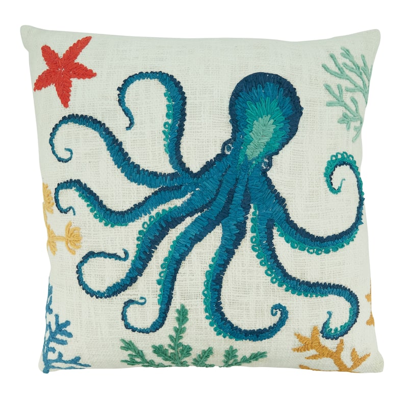 Octopus Throw Pillow - Polyester