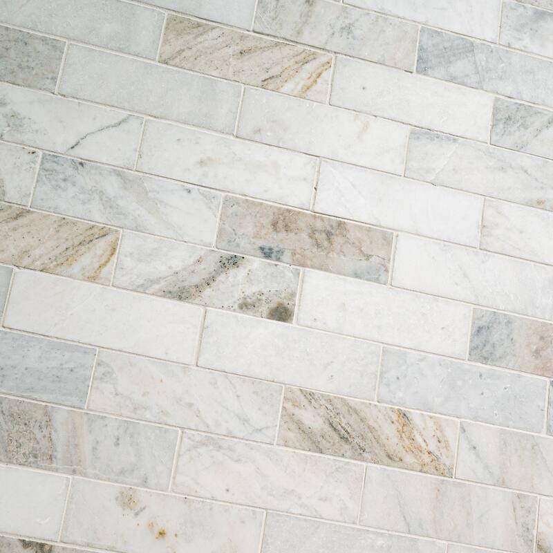 Ackland AKM-S-2X6SWH-CA 12" x 12" Marble Rectangle Floor and Wall Tile