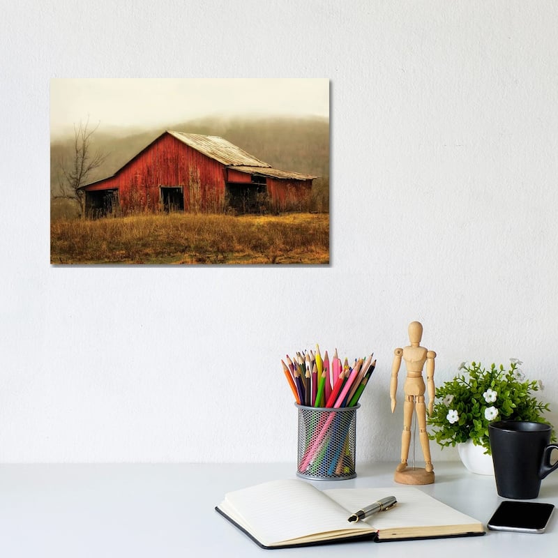 iCanvas "Skylight Barn in the Fog" by Andy Amos Canvas Print - 8x12x0.75