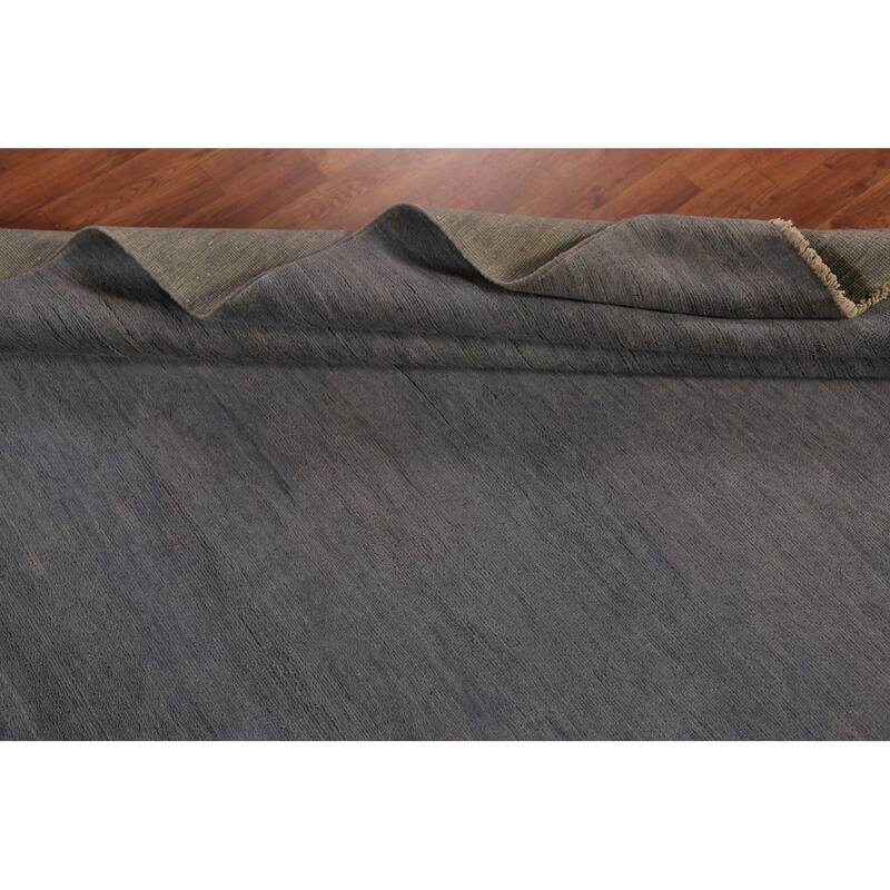 Grey Modern Gabbeh Oriental Area Rug Handmade Wool Carpet - 6'7" x 9'8"