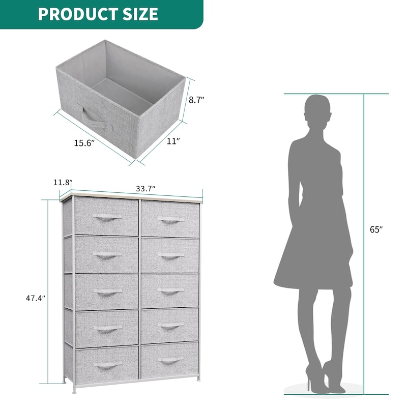 Moasis 10-drawer Bedroom Dresser Storage Tower