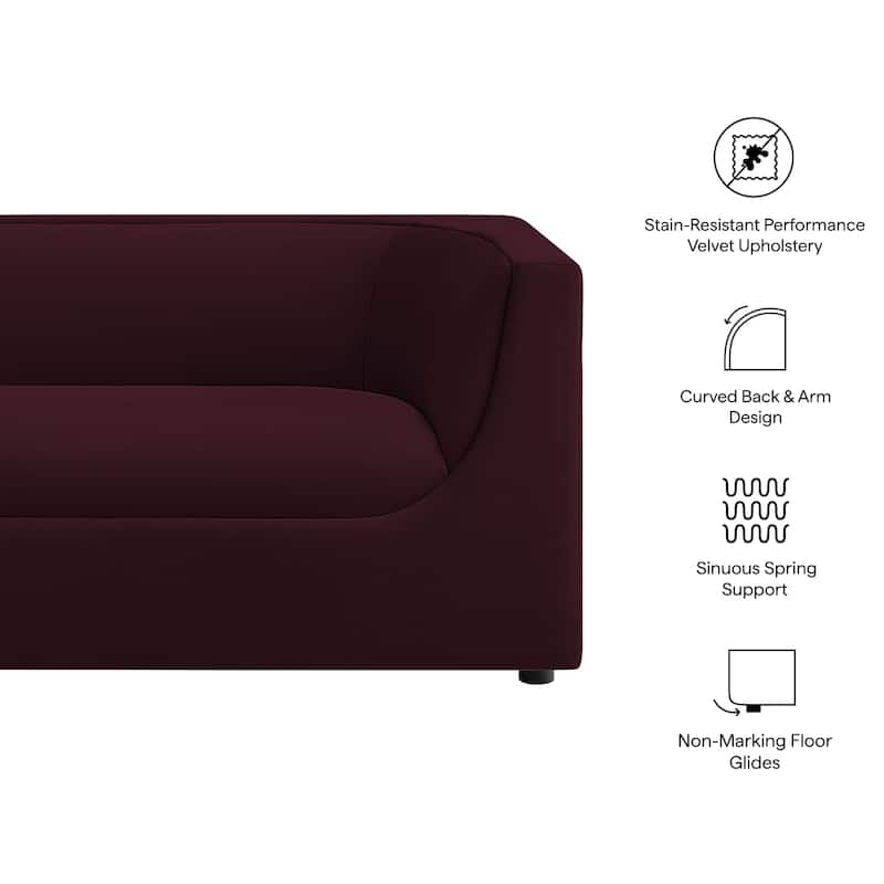 Hilda 67" Curved Back Performance Velvet Loveseat