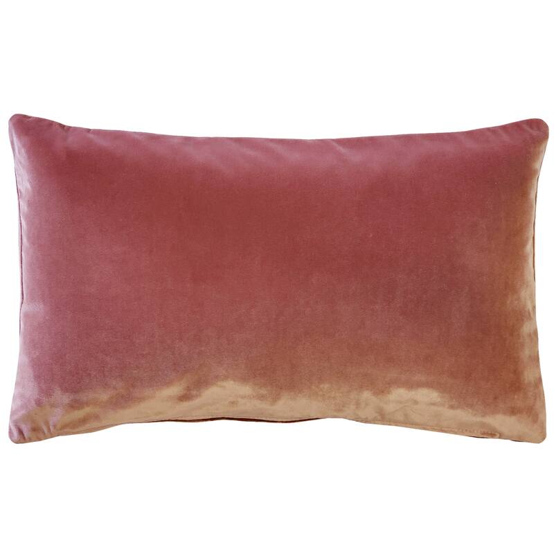 Pillow Decor Castello Soft Velvet Throw Pillows (3 Sizes, 18 Colors) - Rose Blush - 12" x 19" - Feather Down