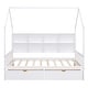 preview thumbnail 18 of 17, Wooden Full Size House Bed with 2 Drawers and Storage Shelf for Kids, Gray