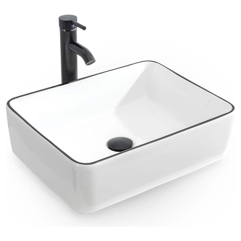 Eclife Modern Bathroom Sink Tempered Glass & Ceramic Artisan Basin for Vanity