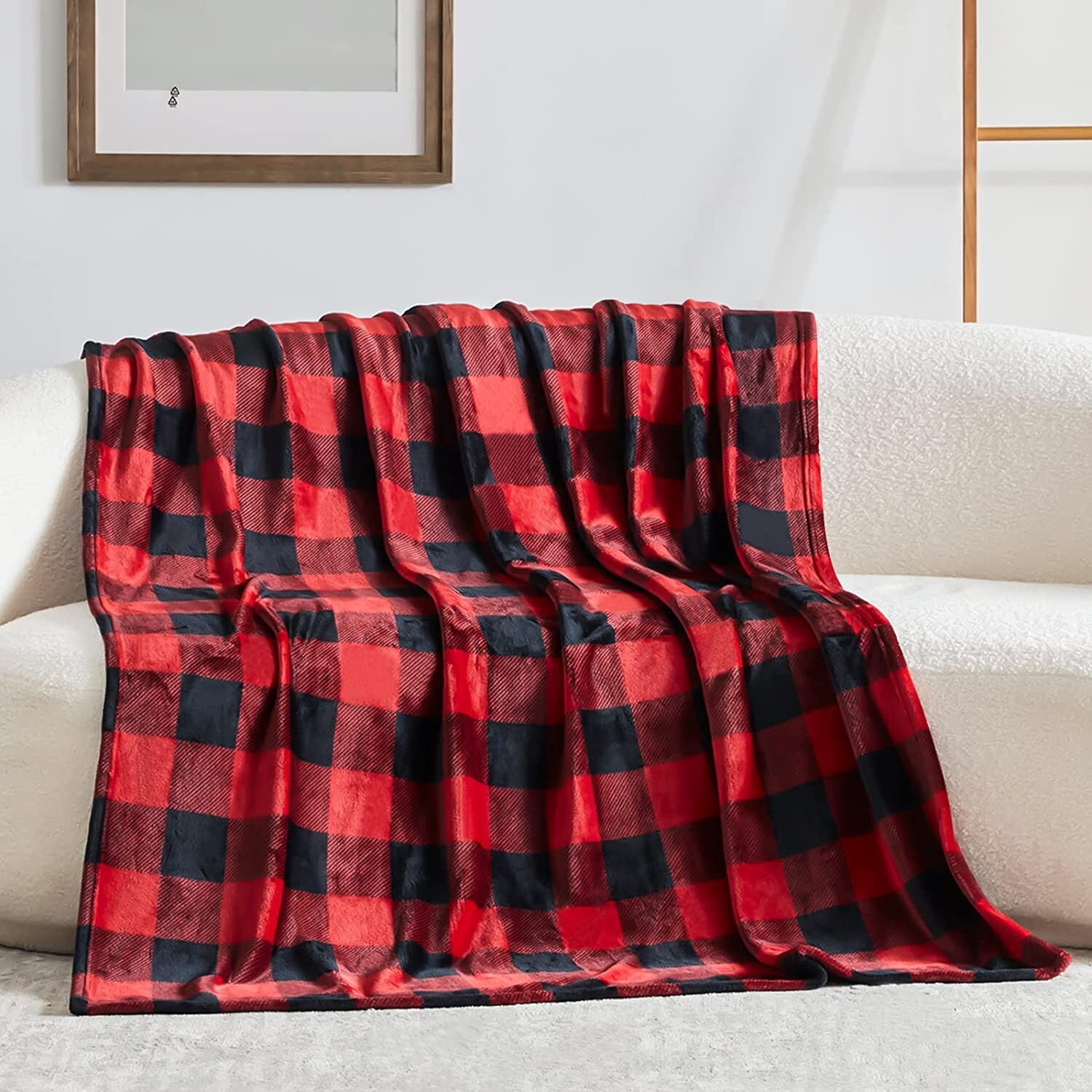 Fleece Throw Blanket Buffalo Plaid Flannel Throw Blanket Bed
