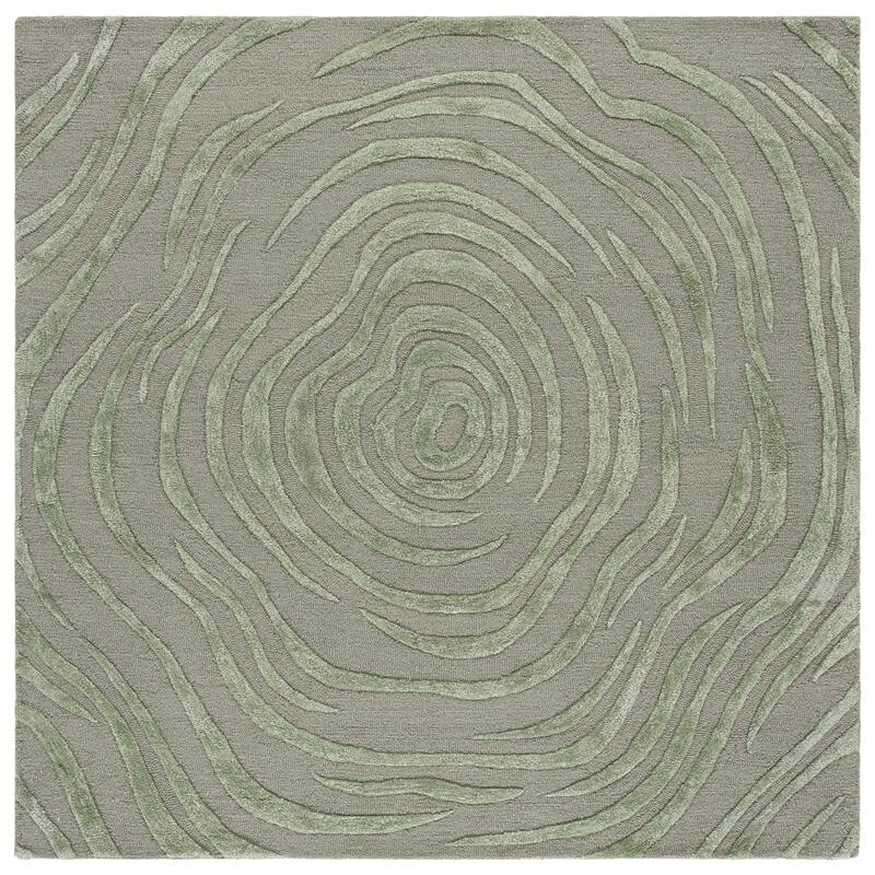 SAFAVIEH Handmade Glamour Oprica Contemporary Wool Rug - 6' Square - Sage Green