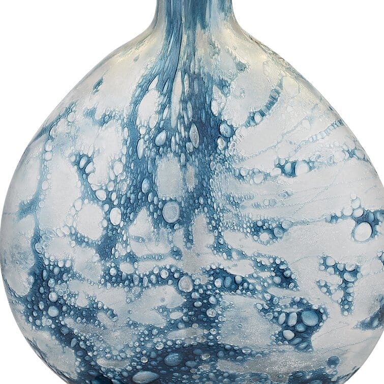 Maxax 23" Bedside Blue Glass Table Lamp