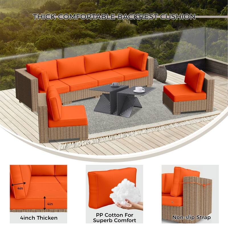14 Piece Outdoor Furniture Replacement Cushions,Patio Seat Cushions