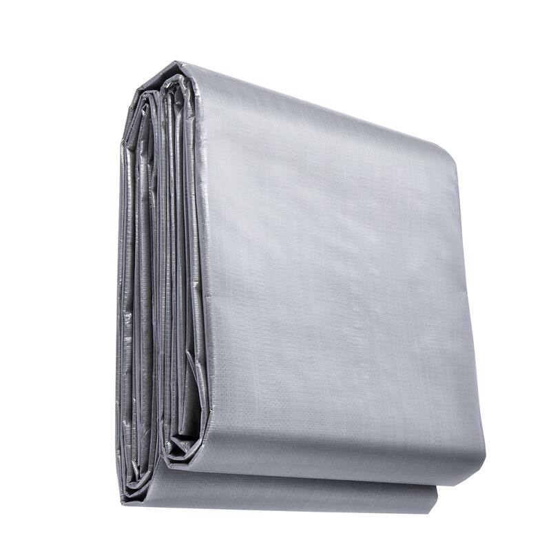 10 Mil Heavy Duty Waterproof Tarp Grey Polyethylene Cover for Camping Car or Outdoor Use