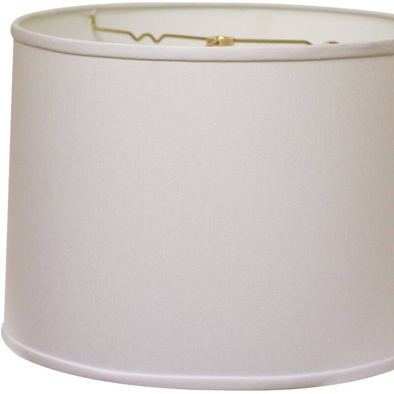 17" White Throwback Drum No Slub Lampshade - 17" L x 17" W x 11.5" H