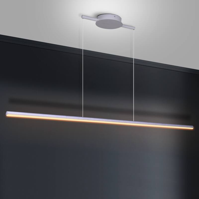 Minimalist Modern Dimmable Kitchen Island Light Linear Chandelier - W41" - White/Warm light