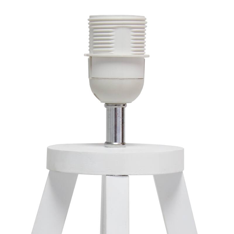 19 in. White Finish Table Lamp with White Shade, Sturdy Table Lamp for Living Rooms and Bedrooms