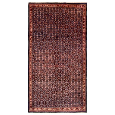 ECARPETGALLERY Hand-knotted Andelz Navy Wool Rug - 5'4 x 10'0