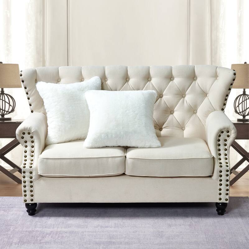 Serenta Heavy Fauxfur Pillow Shell 2 PC Set, NO INSERT - 20" x 20" - Bright White