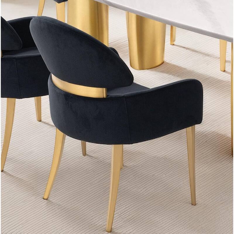 Modern Black Finish Upholstered Arm Chairs Set