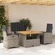 preview thumbnail 65 of 75, vidaXL Patio Dining Set with Cushions Outdoor Seating Gray Poly Rattan