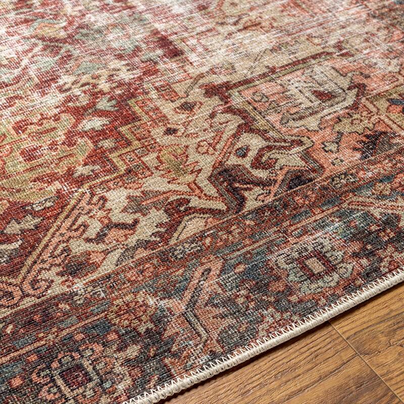 Livabliss Traditional Amelie Medallion Washable Area Rug