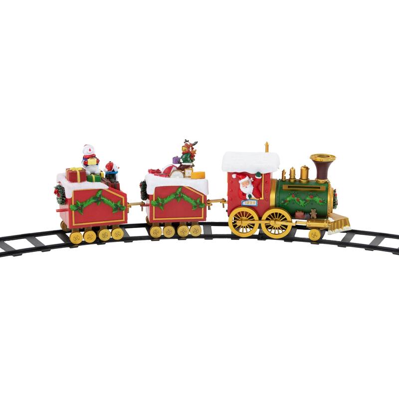 16-Piece LED Lighted Musical and Animated Christmas Village Train - 9.5"