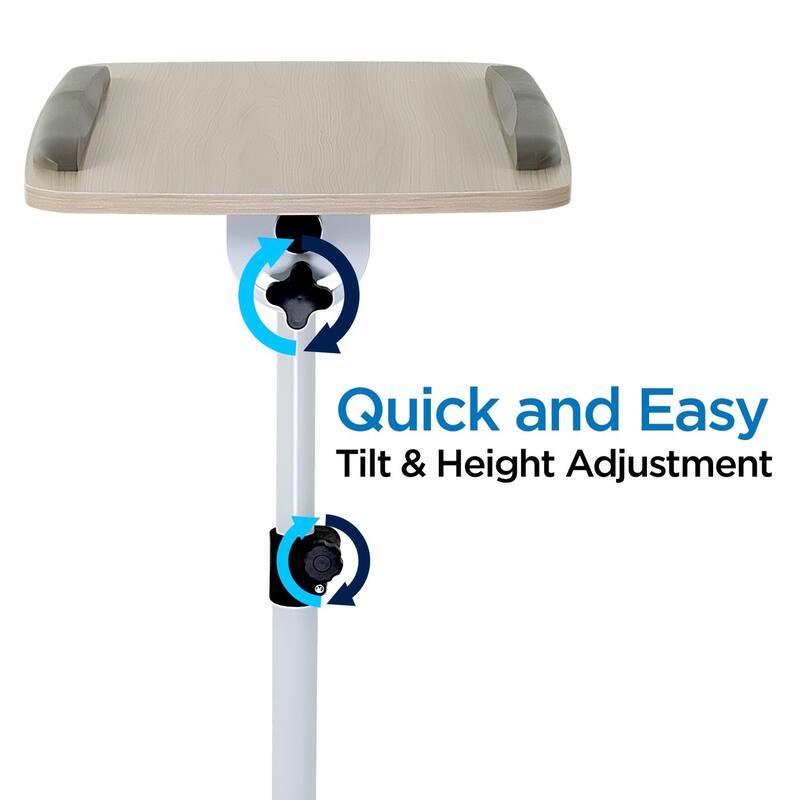 Mount-It! Rolling Laptop Cart, Height Adjustable Bedside Tray With Wheels (MI-7946)