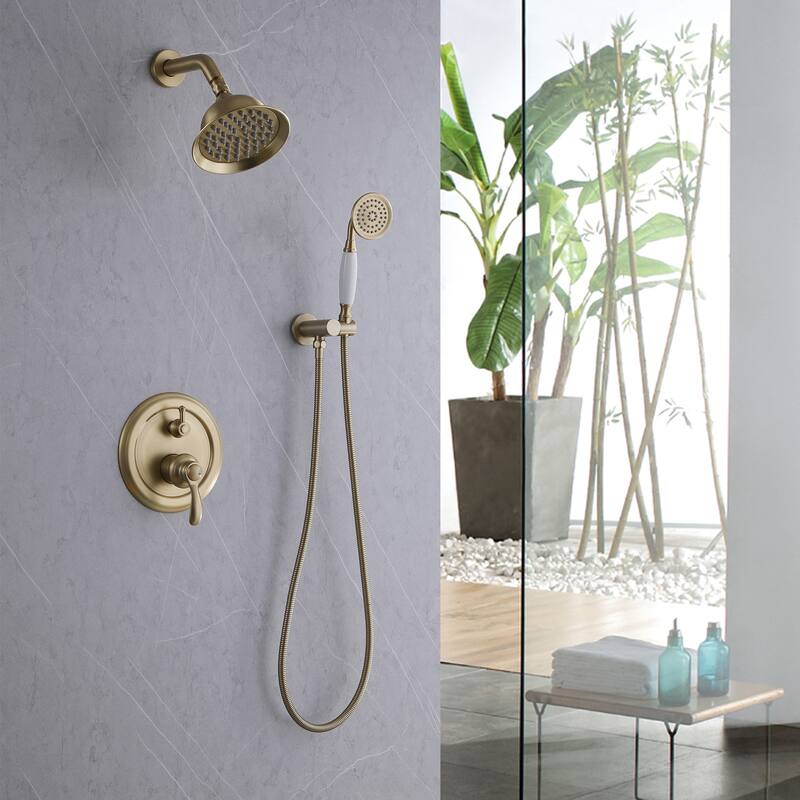 Bathroom Concealed Two Handles Two-Function Shower Set With Rough In Valve
