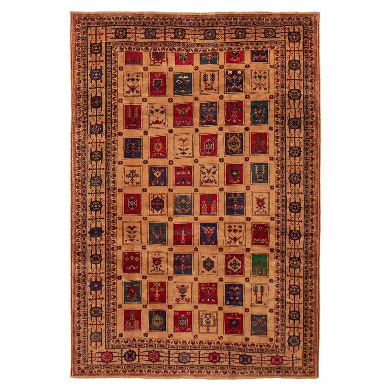 ECARPETGALLERY Hand-knotted Teimani Brown Wool Rug - 6'7 x 9'7 - 6'7 x 9'7 - Brown