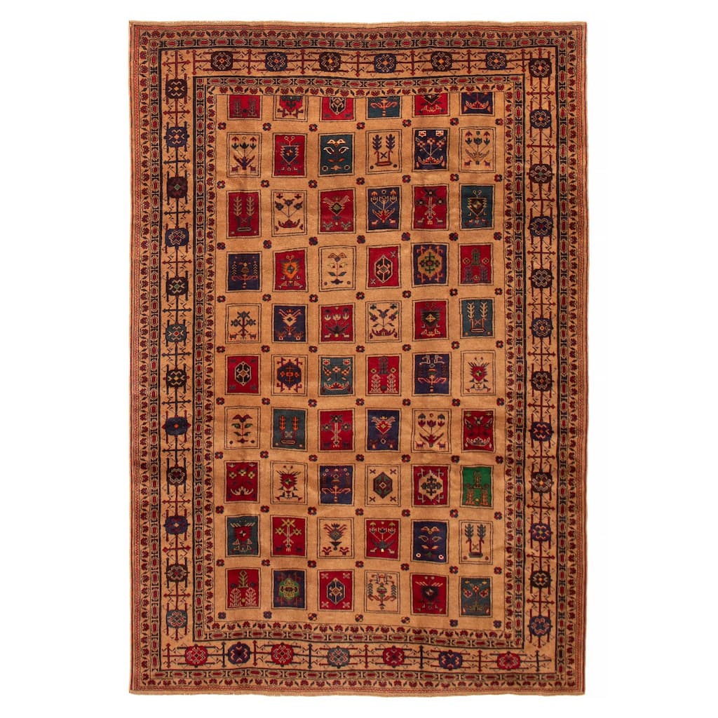 ECARPETGALLERY Hand-knotted Teimani Brown Wool Rug - 6'7 x 9'7